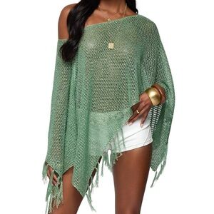 ✨ Sparkling Green Sequin Knit Top with Fringe ✨
